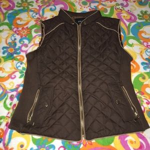 Brown and Gold Puffy Vest